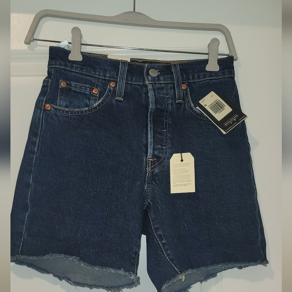 Levi's High Rise Mid Thigh 501 Shorts